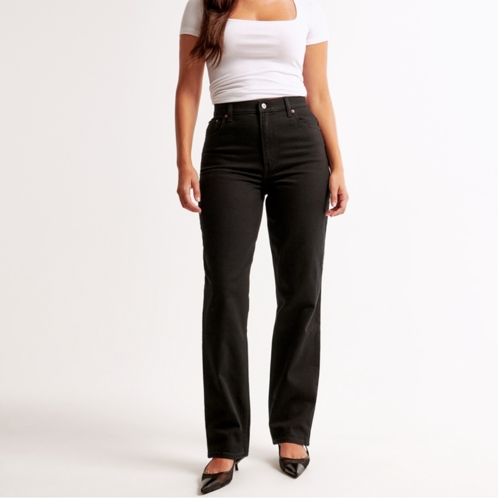Abercrombie curve love ulta high rise 90s straight jean